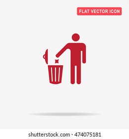 Trash can icon. Vector concept illustration for design.