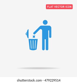 Trash can icon. Vector concept illustration for design.