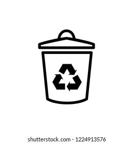 Trash can icon vector. Delete sign.