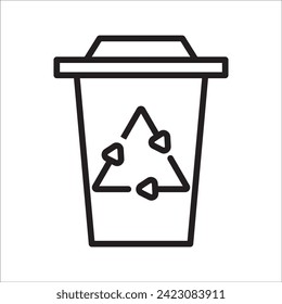 Trash can icon vector. Delete sign