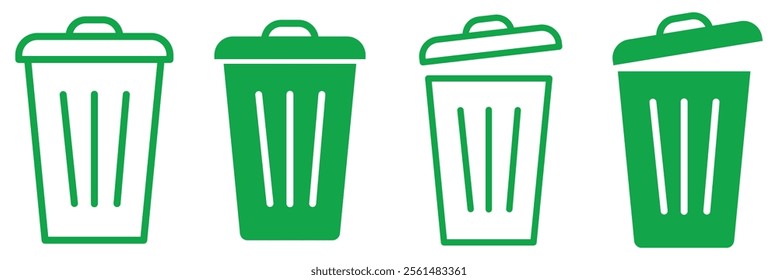 Trash can icon vector. Delete sign