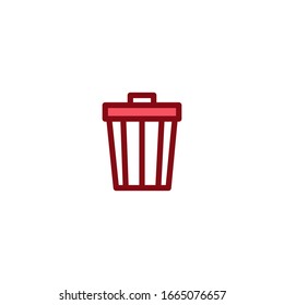 plantilla de diseño de vectores de icono de cubo de basura