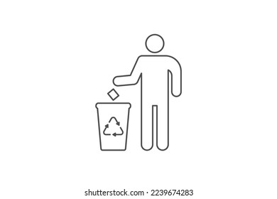 Trash can icon vector design, throw trash in its place