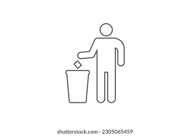 Trash can icon vector design, throw trash in its place