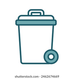Plantilla de diseño de Vector de icono de cubo de basura simple y limpio