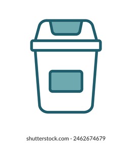 Plantilla de diseño de Vector de icono de cubo de basura simple y limpio