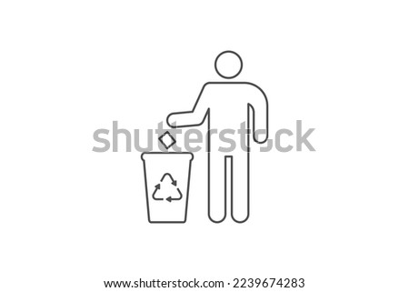 Trash can icon vector design, throw trash in its place