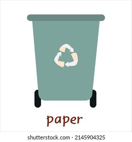Trash can icon vector. Ecology, recycling, recycle