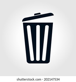 Trash can icon, vector eps10 illustration. Flat style. 