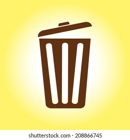 Trash can icon, vector eps10 illustration. Flat style. 