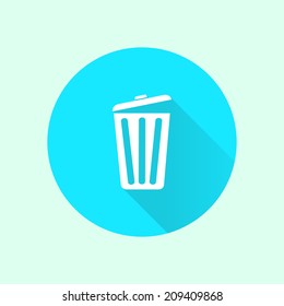 Trash can icon, vector eps10 illustration. Flat style. 