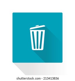 Trash can icon, vector eps10 illustration. Flat style. 