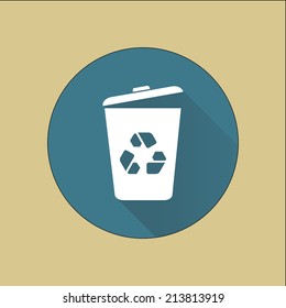 Trash can icon, vector eps10 illustration 
