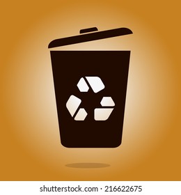 Trash can icon, vector eps10 illustration 