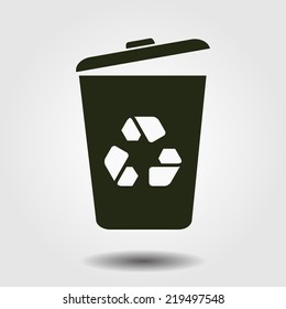 Trash can icon, vector eps10 illustration 