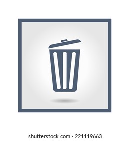 Trash can icon, vector eps10 illustration. Flat style. 