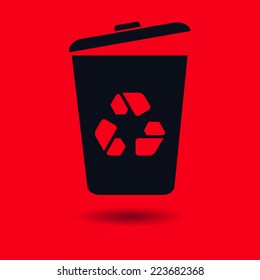 Trash can icon, vector eps10 illustration 