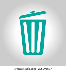 Trash can icon, vector eps10 illustration. Flat style. 