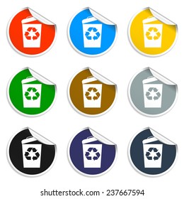Trash can icon, vector eps10 illustration flat