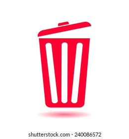 Trash can icon, vector eps10 illustration. Flat style. 