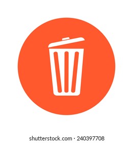 Trash can icon, vector eps10 illustration. Flat style. 
