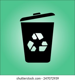 Trash can icon, vector eps10 illustration 
