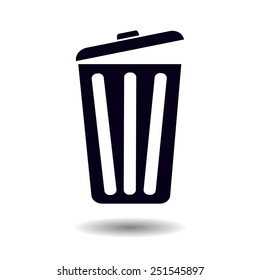 Trash can icon, vector eps10 illustration. Flat style. 