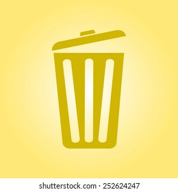 Trash can icon, vector eps10 illustration. Flat style. 
