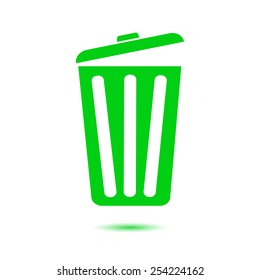 Trash can icon, vector eps10 illustration. Flat style. 