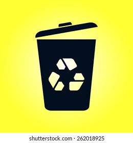 Trash can icon, vector eps10 illustration 