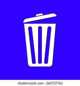 Trash can icon, vector eps10 illustration. Flat style. 