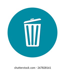 Trash can icon, vector eps10 illustration. Flat style. 