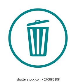 Trash can icon, vector eps10 illustration. Flat style. 