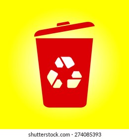Trash can icon, vector eps10 illustration 