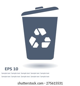 Trash can icon, vector eps10 illustration 