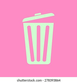 Trash can icon, vector eps10 illustration. Flat style. 