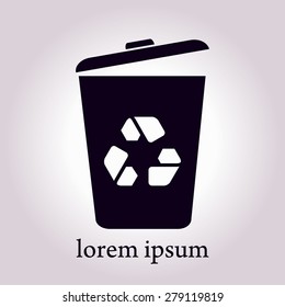 Trash can icon, vector eps10 illustration 