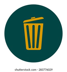 Trash can icon, vector eps10 illustration. Flat style. 