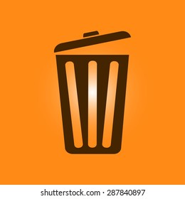 Trash can icon, vector eps10 illustration. Flat style. 