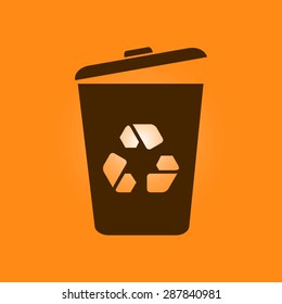 Trash can icon, vector eps10 illustration 