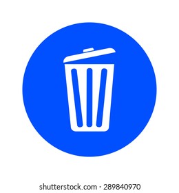 Trash can icon, vector eps10 illustration. Flat style. 