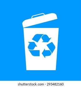 Trash can icon, vector eps10 illustration flat