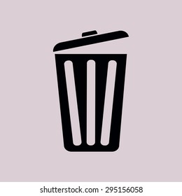 Trash can icon, vector eps10 illustration. Flat style. 