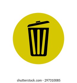 Trash can icon, vector eps10 illustration. Flat style. 