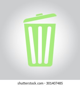 Trash can icon, vector eps10 illustration. Flat style. 