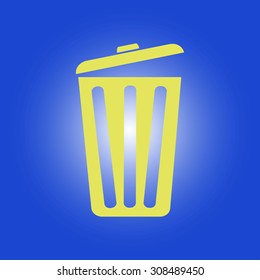 Trash can icon, vector eps10 illustration. Flat style. 