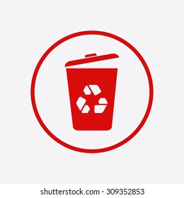 Trash can icon, vector eps10 illustration 