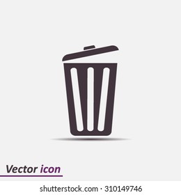 Trash can icon, vector eps10 illustration. Flat style. 
