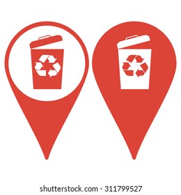 Trash can icon, vector eps10 illustration flat