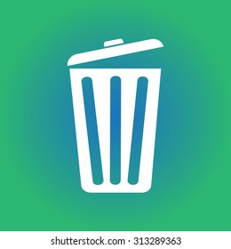 Trash can icon, vector eps10 illustration. Flat style. 